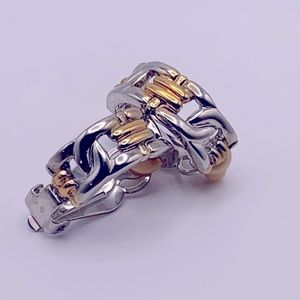 💝Vintage Two Tone Clip On Earrings